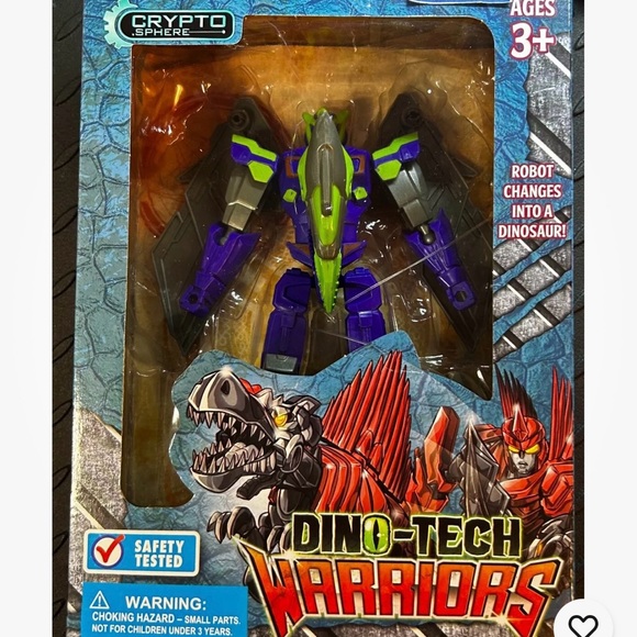 Dino-Tech Warrior Robot Changes Into a Dinosaur Action Figure Blue Green. - Picture 1 of 11